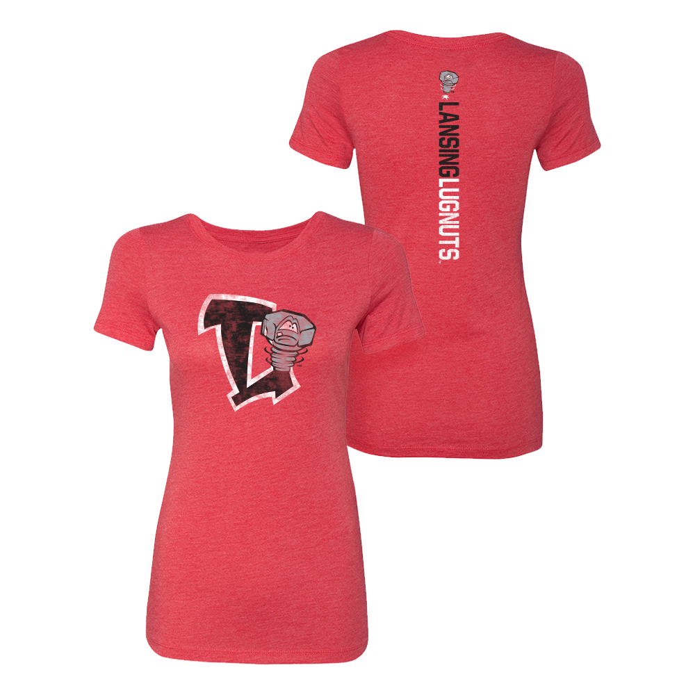 Lansing Lugnuts Ladies 108 Stitches Razorback Tshirt Lansing Lugnuts