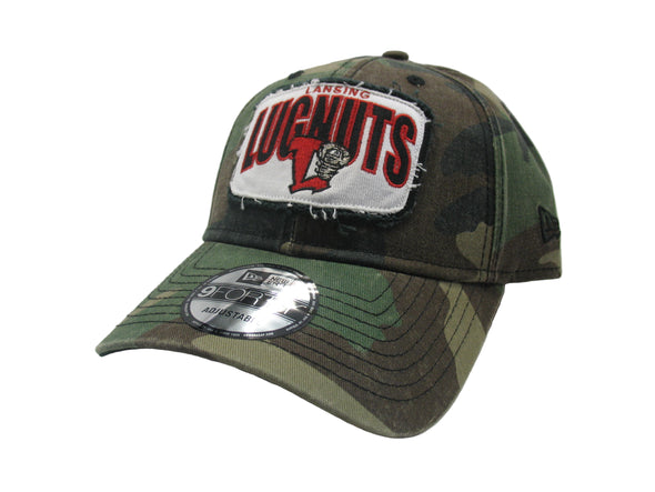 Lansing Lugnuts New Era 940 Camo Adjustable Hat