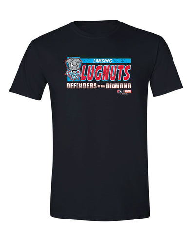 Lansing Lugnuts Youth Marvel Defenders of the Diamond T-shirt