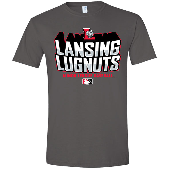 Lansing Lugnuts Charcoal Soft-style T-shirt