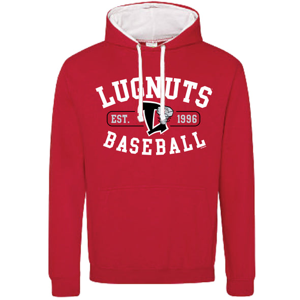 Lansing Lugnuts Red/White Contrast Pullover Hoodie