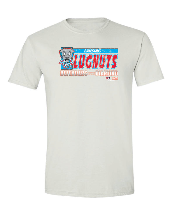 Lansing Lugnuts Marvel’s Defenders of the Diamond T-shirt