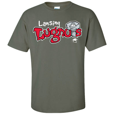 Lansing Lugnuts Military Green Primary Logo T-shirt