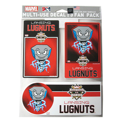 Lansing Lugnuts "Marvelized" Decal 3-Pack